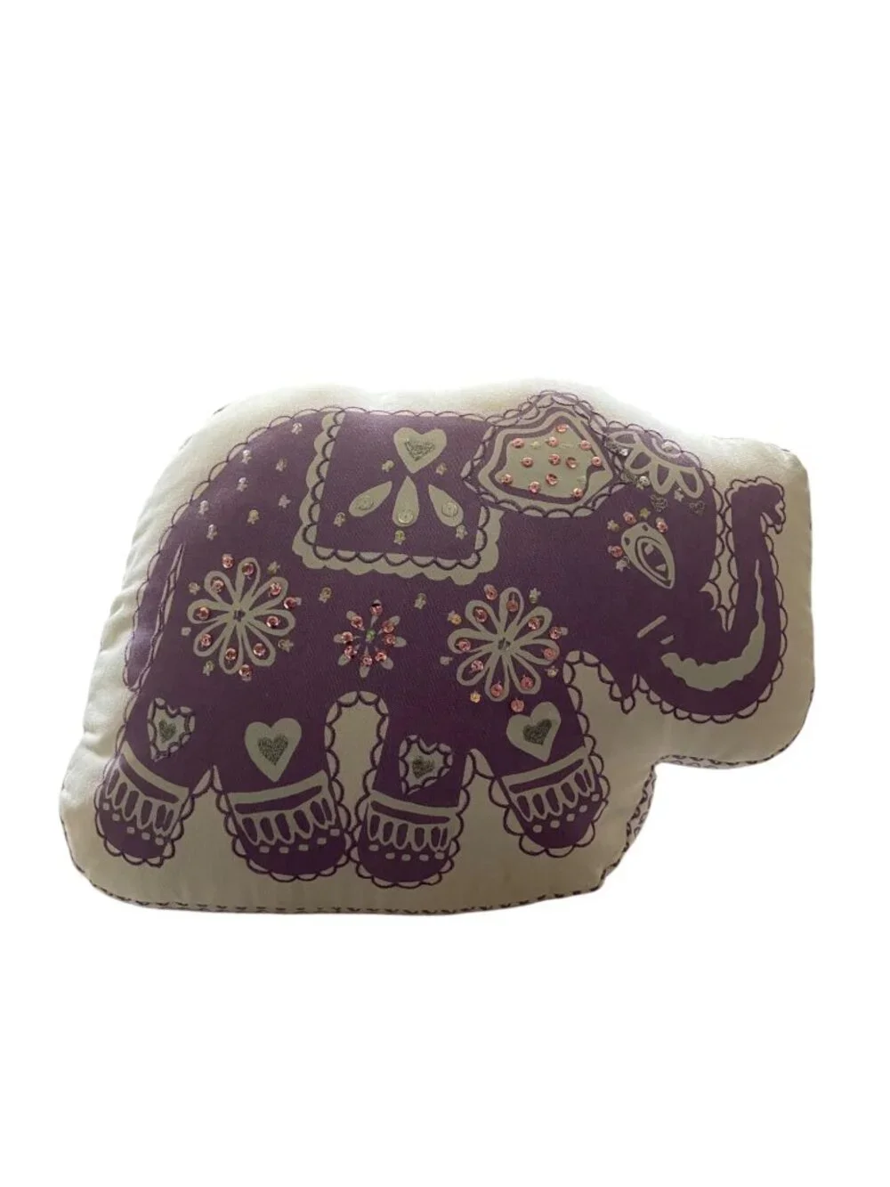 Pottery Barn Kids Purple Stella Elephant Pillow One Size Boho Summer Whimsical